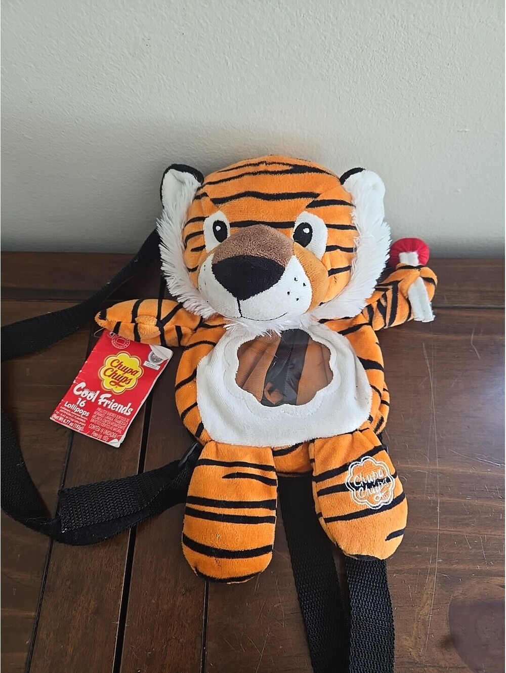 Chupa Chups Tiger Backpack Bag Limited Edition Plush Carry bag plush RARE W TAGS